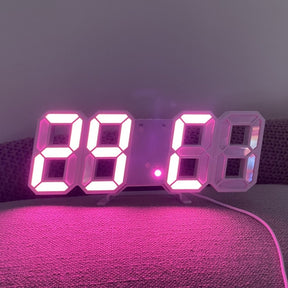 3D LED Digital Wall Clock