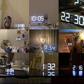 3D LED Digital Wall Clock