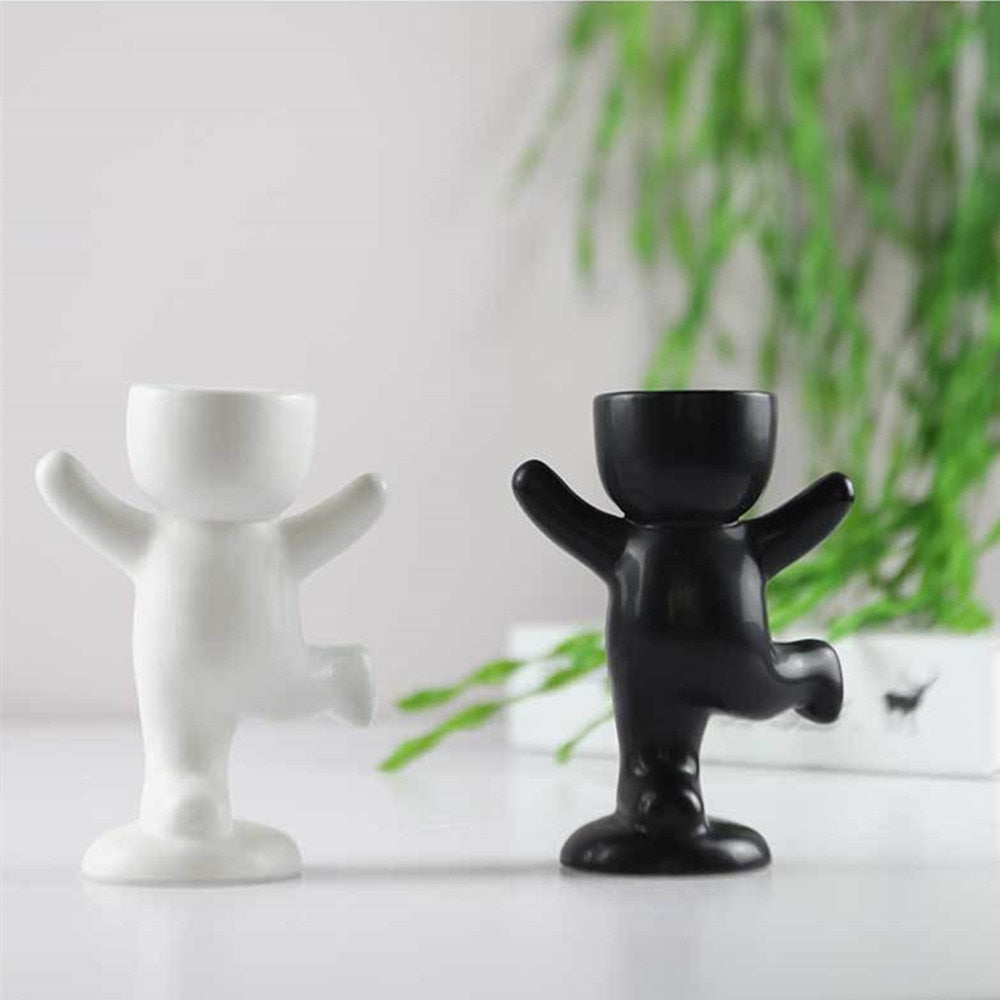 Dancing Humanoid Ceramic Flower Pot